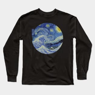 Great wave with Starry night Long Sleeve T-Shirt